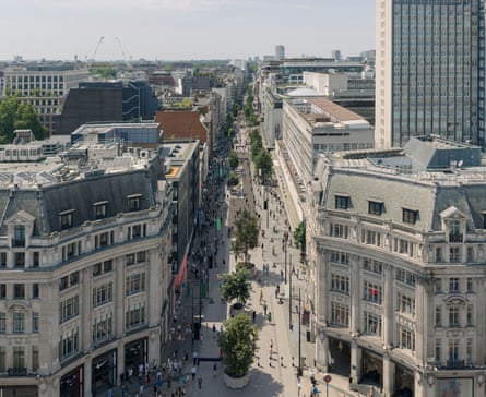 Artist’s impression of Oxford Street with trees in planters