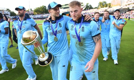 Stokes and Joe Root enjoy the moment of the 2019 World Cup final win. ‘Whenever I rock up at Lord’s I remember that day’, says Stokes.