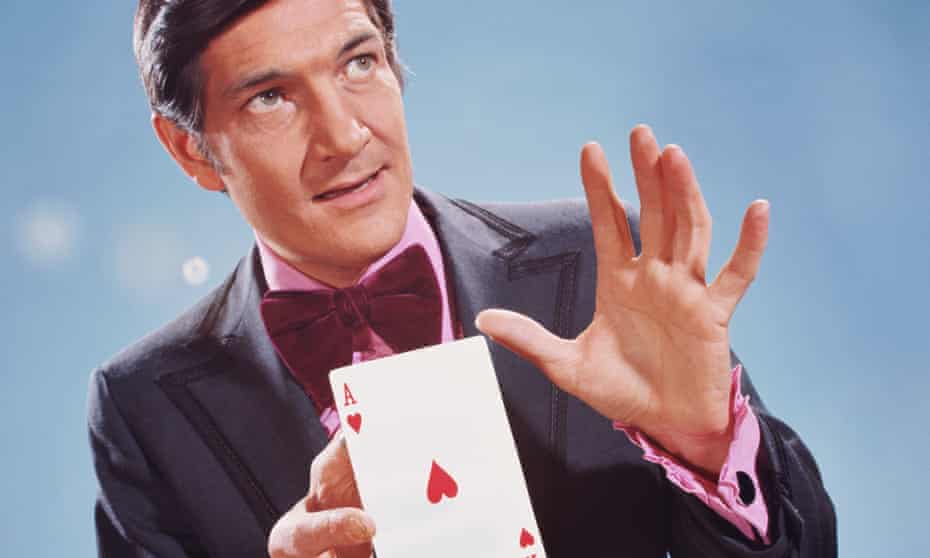 Magician performing card trick
