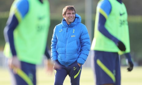 Antonio Conte at Tottenham’s training ground after taking over as manager.