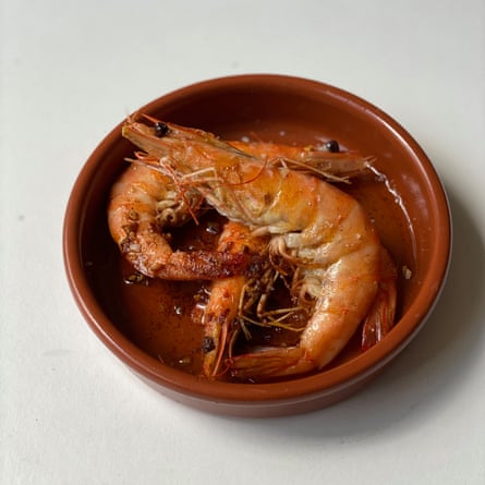 Back up to me, Clive: plenty of dry sherry in Keith Floyd’s garlic prawns.