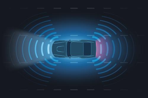 Smart car with sensors illustration