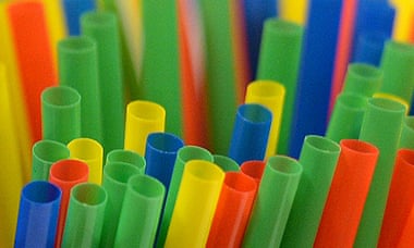 Assortment of coloured plastic straws.