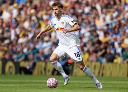 Anton Stach on the ball during the pre-season friendly between Leeds and Villarreal at Elland Road