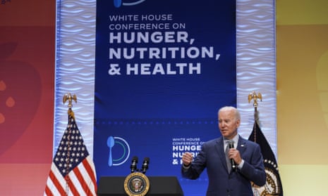Joe Biden delivers remarks at the White House conference on hunger, nutrition and health in Washington last week.
