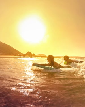 Surfing off Cantabria.