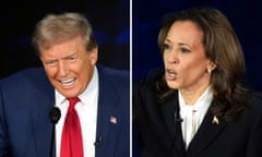 Donald Trump and Kamala Harris during the ABC News presidential debate.