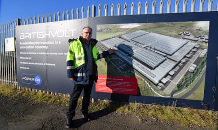 Peter Rolton, executive chairman of electric vehicle battery startup Britishvolt, at the site of the company’s large planned battery plant, in the former industrial town of Blyth.