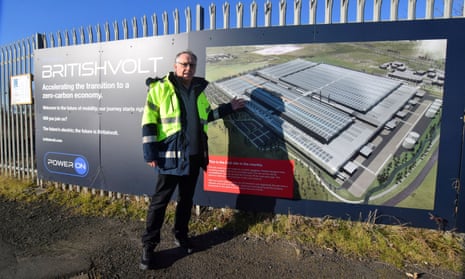 Britishvolt’s executive, Peter Rolton, at the site of its planned battery factory.