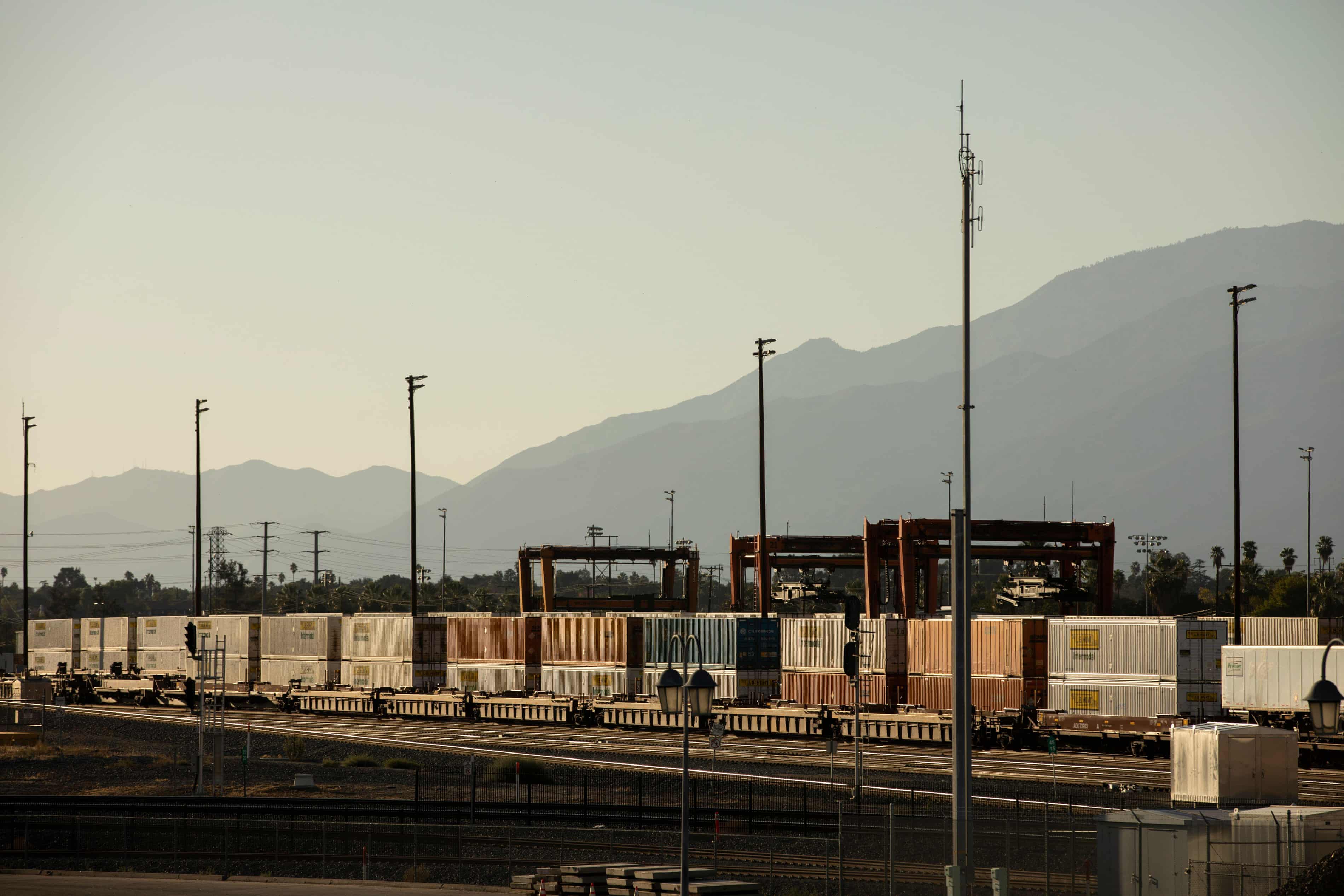 cargo trains in San Bernardino, California