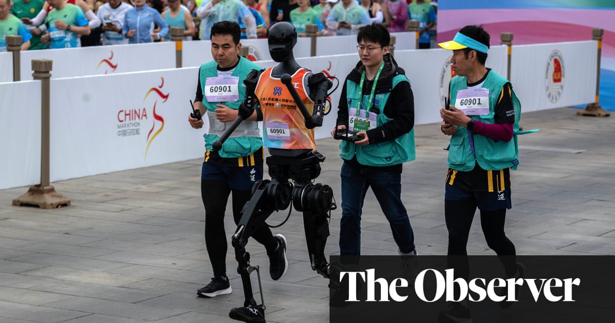 China pits humanoid robots against humans in half-marathon for first time