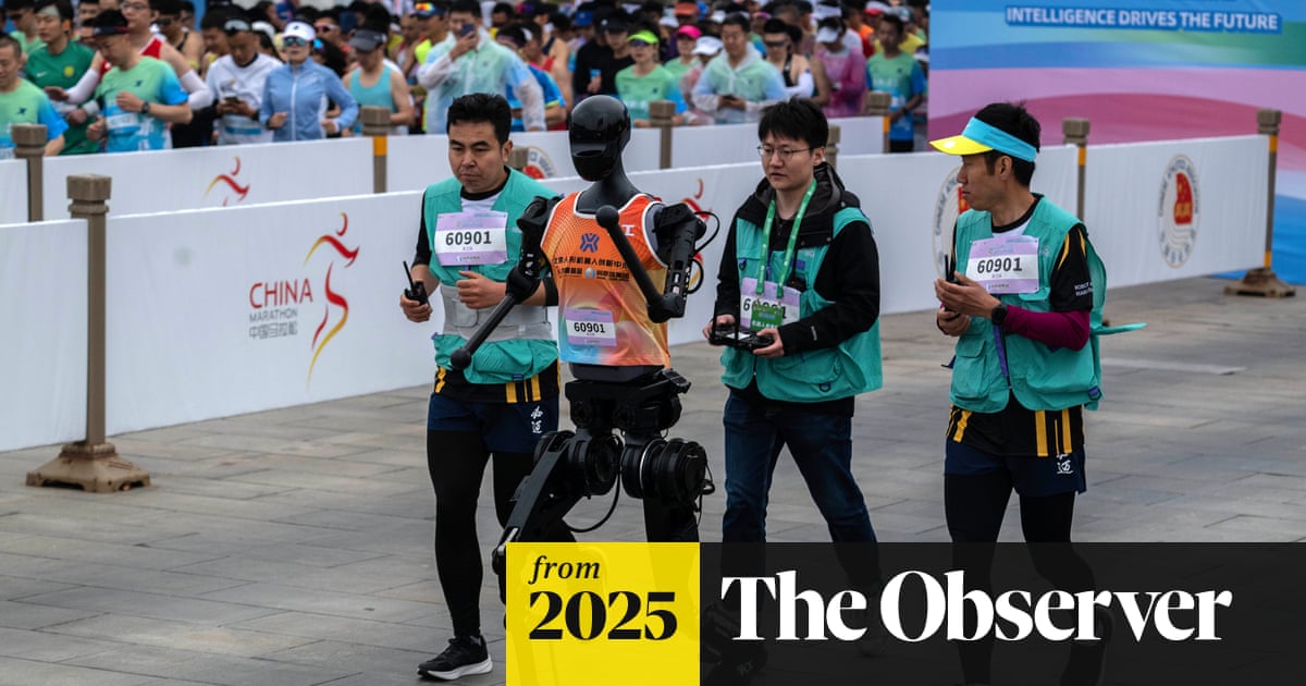 China pits humanoid robots against humans in half-marathon for first time