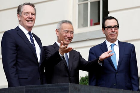 China’s Vice Premier Liu He (centre), U.S. Trade Representative Robert Lighthizer (left) and Treasury Secretary Steve Mnuchin (right) held constructive talks on trade last Friday