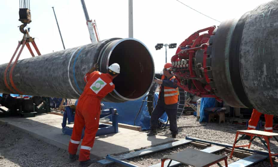 Nord Stream 2 pipeline under construction