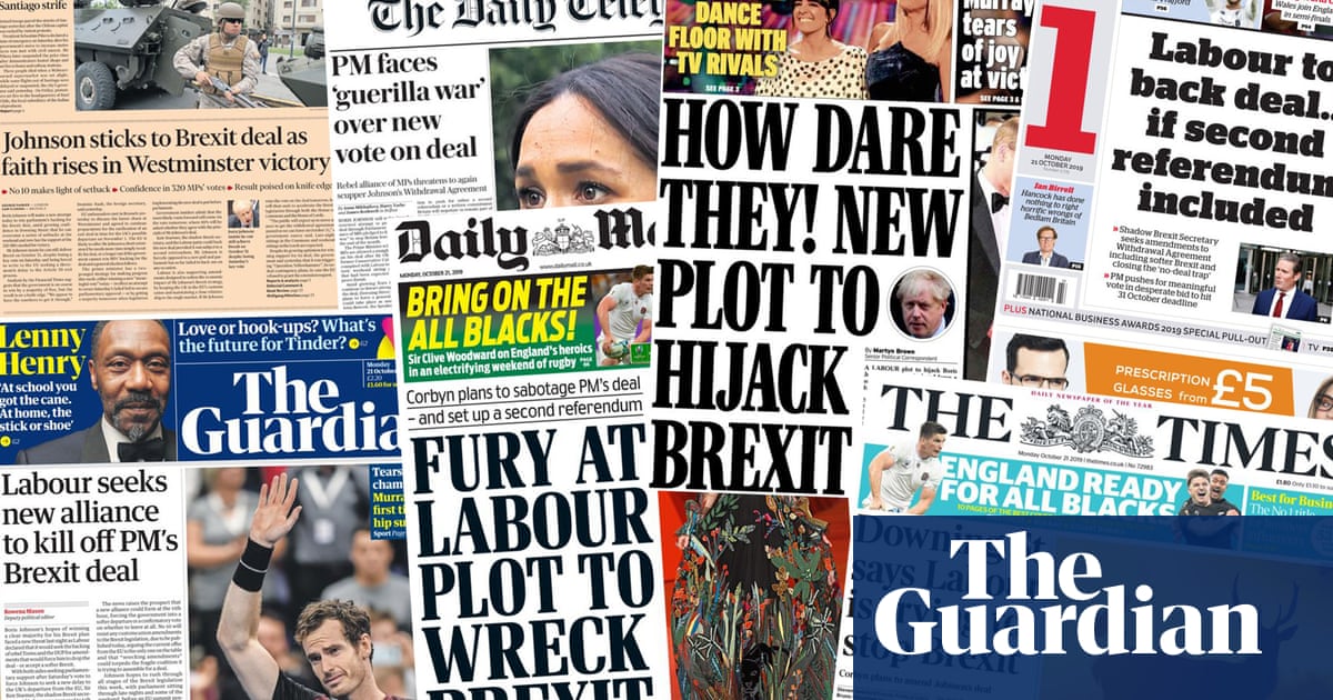 'How dare they!': what the papers say about the battle over Johnson's Brexit deal