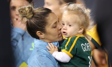 Matildas’ Katrina Gorry with daughter
