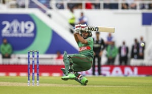 Mehidy tries to loft the ball but it’s held by wicket keeper Latham.