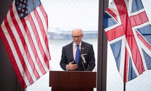 The United States ambassador to the UK, Woody Johnson, speaking in London.