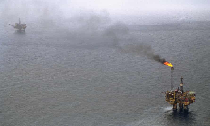The Brent oil field in the North Sea.