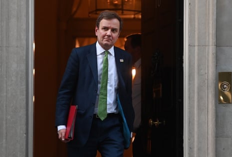 Greg Hands, the new Conservative party chairman, leaving No 10 after this afternoon’s cabinet meeting.