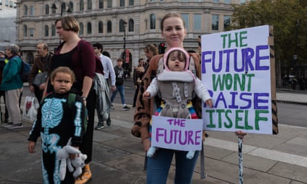 Campaigners call on on the government to introduce reforms on childcare, parental leave and flexible working, in London on 29 October 2022.