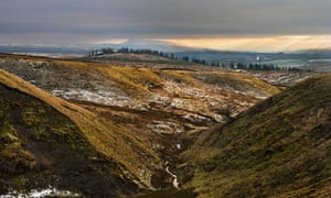 Late afternoon sun falls on Pendle Hill in Lancashire,