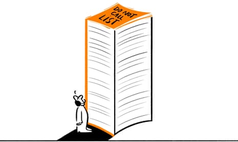 Illustration of pile of paper with Do not call list written on the top sheet