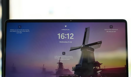 The Windows Hello webcam unlocking a Microsoft Surface Laptop 8