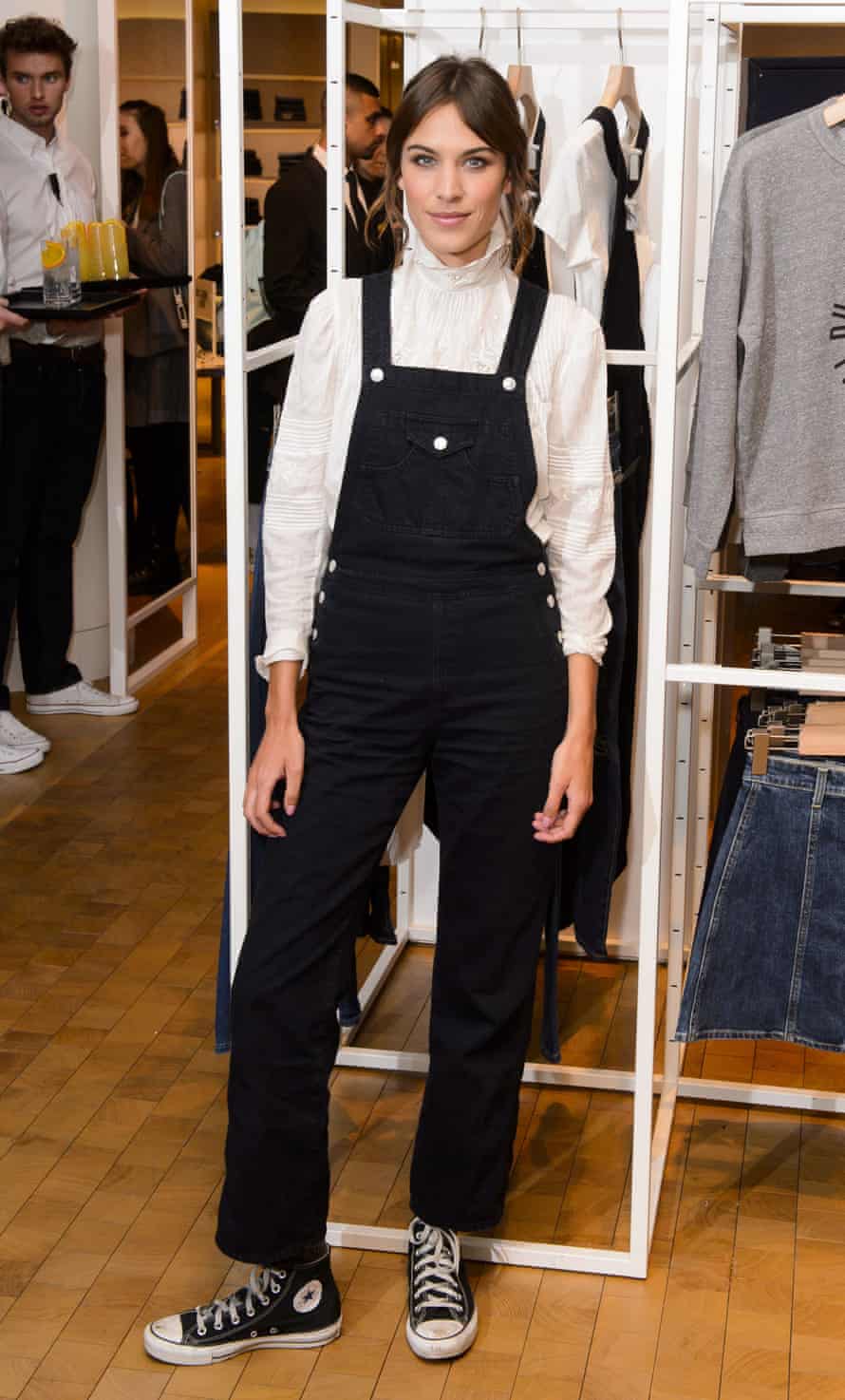Alexa Chung in dungarees. Of course.