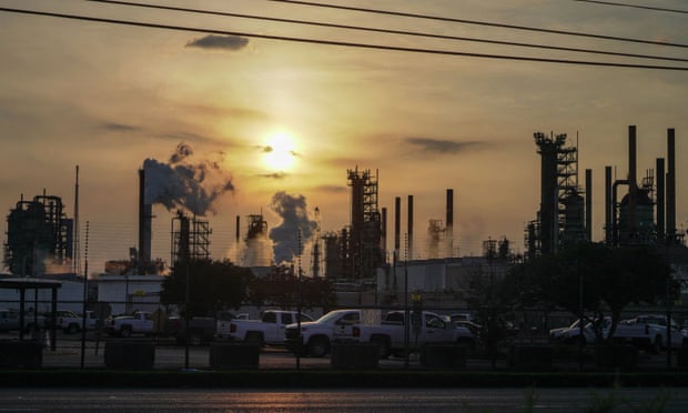 A view of the ExxonMobil oil refinery in Baton Rouge, Louisiana, US.