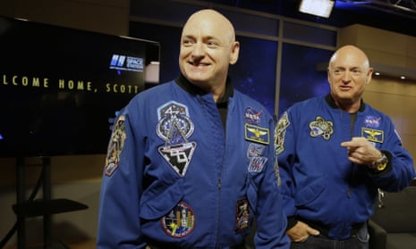 Twin astronauts Scott Kelly, left, and Mark Kelly