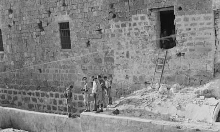 Acre jail, in Palestine, where 250 convicts escaped after a raid by a Jewish terrorist group, on 9 May 1947.