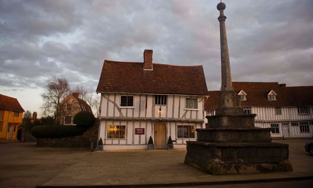 The picturesque market place in the village of Lavenham In Suffolk