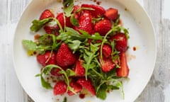 Mark Bittman’s balsamic strawberries with rocket.