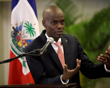 Haiti's president Jovenel Moïse speaks during a press conference in March 2020.