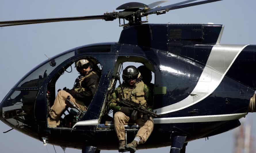 Contractors for the US-based Blackwater private security firm in Iraq in 2005.