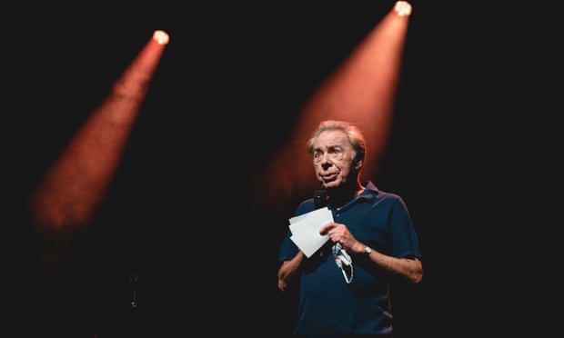 ‘This is a rather sad sight’ … Andrew Lloyd Webber on stage at the Palladium.