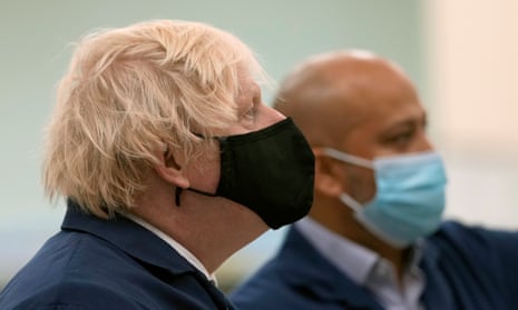 Boris Johnson on a visit to the Airbus plant in Stevenage