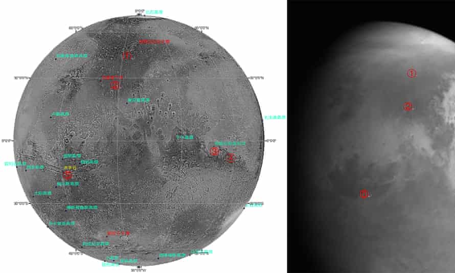 China National Space Administration (CNSA) photo from its Mars probe, Tianwen-1, taken in February.