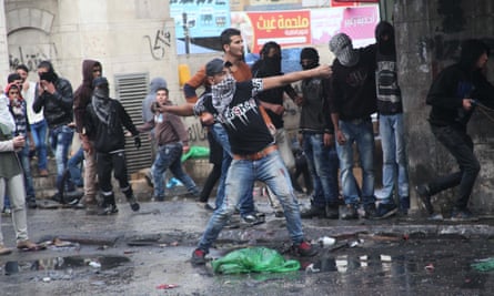 Clashes in Hebron, West Bank.