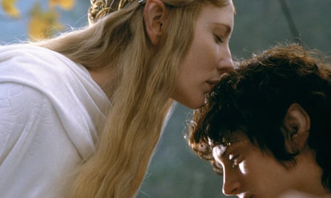 Characters Galadriel and Frodo Baggins in the lord of the rings