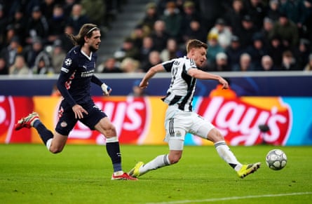 Harvey Barnes scores Newcastle’s third goal