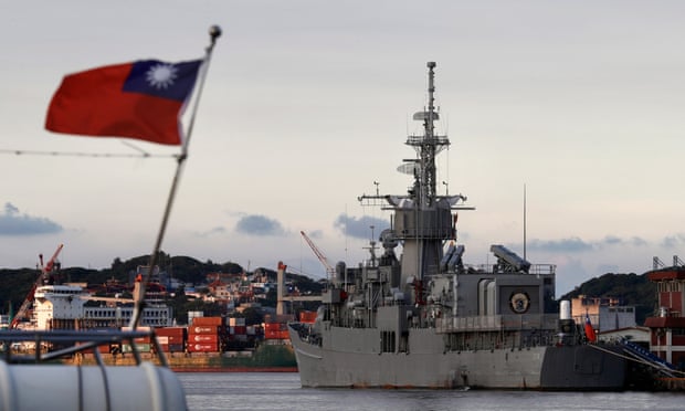 The Taiwanese frigate Ning Yang at a harbour in Keelung city, Taiwan, 5 August.