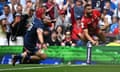 Matthis Lebel of Toulouse scores his side's first try during the Investec Champions Cup final