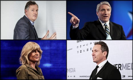 Will Britain be taking its cue from US-style broadcasting? Clockwise from top left: Piers Morgan, CNN’s John King, CNN’s Chris Cuomo and Rachel Johnson. 