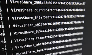 A list of viruses displayed on a computer screen