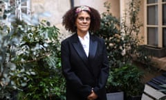 FRANCE-BRITAIN-LITERATURE-PORTRAIT<br>British author and academic Bernardine Evaristo poses during a photo session at a hotel in Paris on February 13, 2023. (Photo by Christophe ARCHAMBAULT / AFP) (Photo by CHRISTOPHE ARCHAMBAULT/AFP via Getty Images)