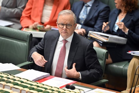 Anthony Albanese during question time in the House of Representatives