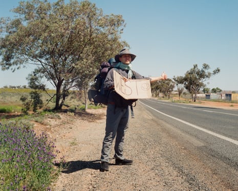Aston Brown hitchhikes towards Western Australia.