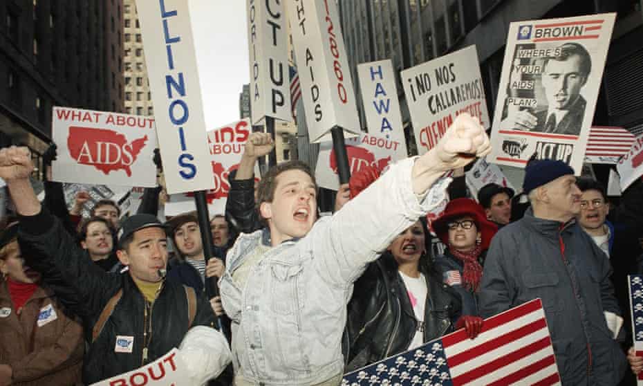 An Act Up demonstration in Times Square, New York, April 1992.